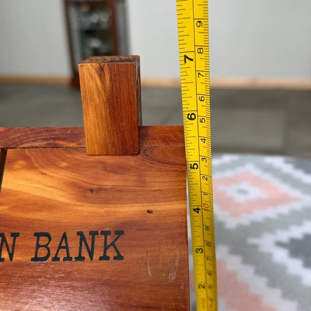 Handmade Log Cabin Bank Wooden Coin Bank - Natural Wood rustic